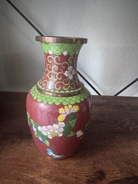 Asian Art Cloisonné Chinese Vase Miniature Vintage